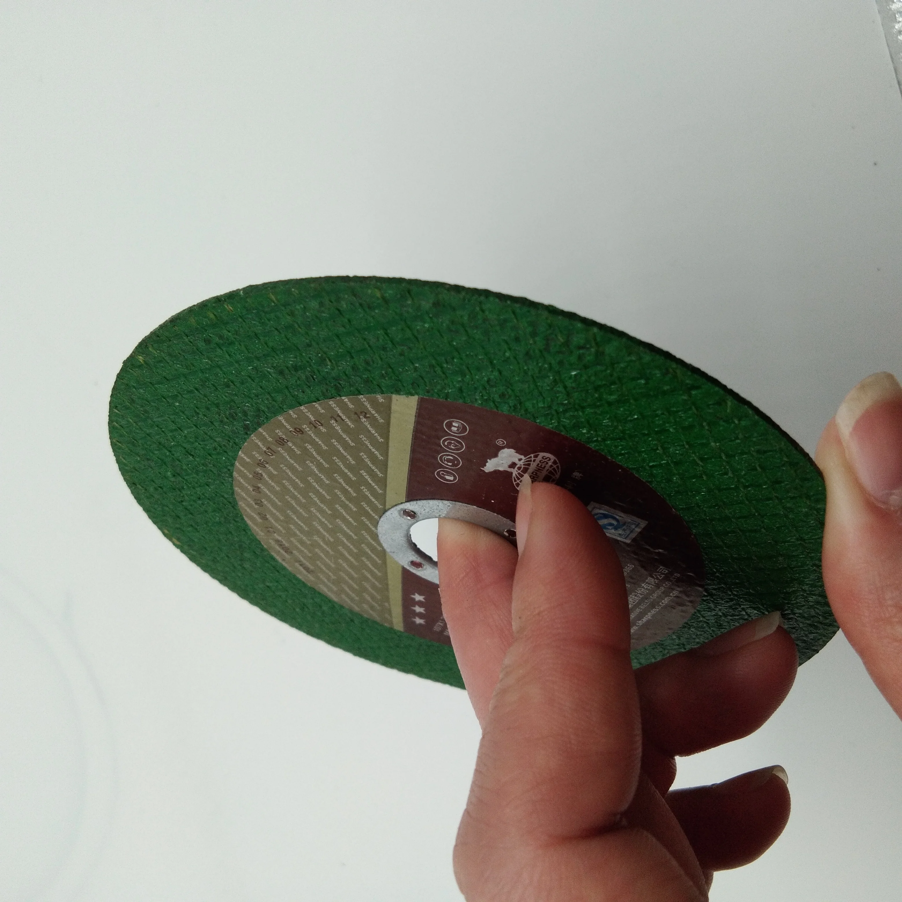 EN12413 T42 4inch 107x1.2x16mm green cutting wheel for metal and stainless steel application