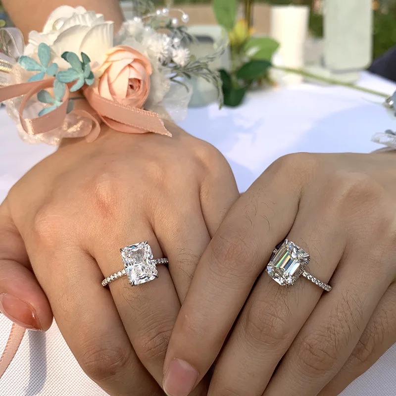 MA YIN FANG Factory wholesale new fashion 925 sterling silver bling bling baguette ring 925 sterling silver 925 rings woman