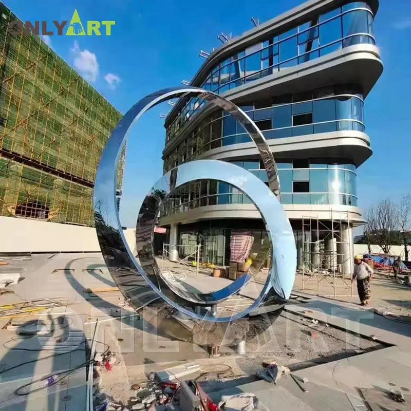 OnlyArt 2024 High Quality Stainless Steel Modern Large Scale Ball Sculpture With Light