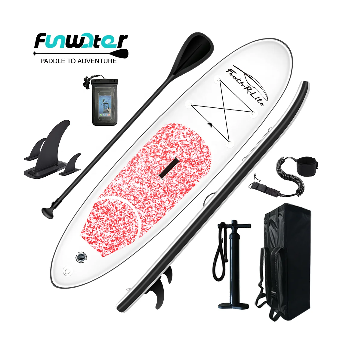 FUNWATER SUP Drop shipping sup inflatable stand up paddle board pink paddle board surfboard size for unisex