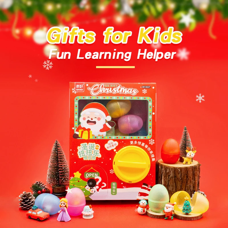 Christmas Twister Eraser Twister modeling eraser gifts for children students Christmas New Year gift awards