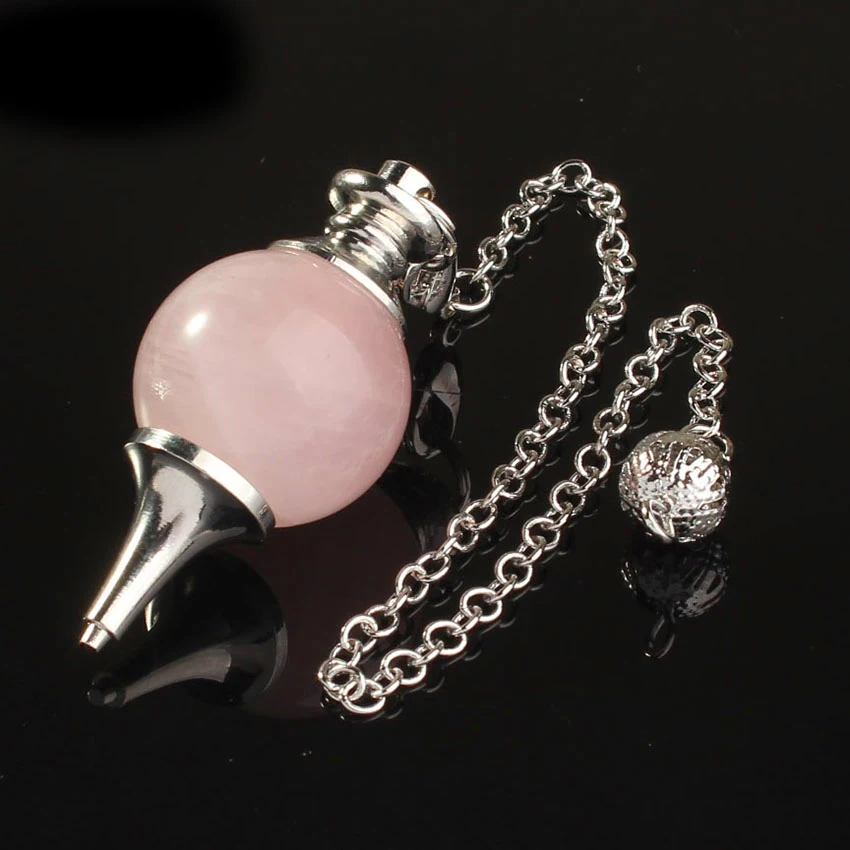 Natural Dowsing Crystal Energy Healing Gemstone Stone Rose Clear Quartz Agate Amethyst Opal Chain Wholesale