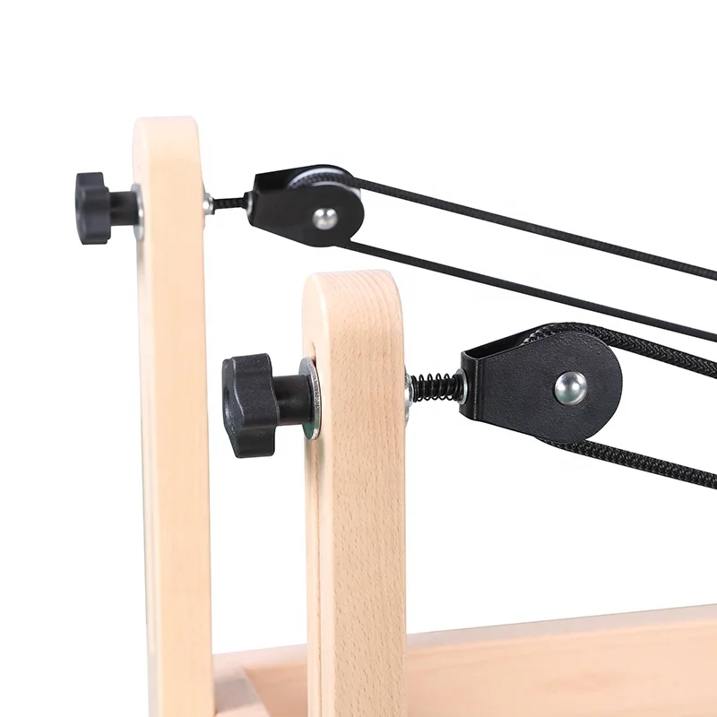 ONEMAX Pilates Reformer H1 Se Rio Adjustable Footbar Cover Fitness Exercise Maple Wood Plywood Case Natural Wood Color Studios