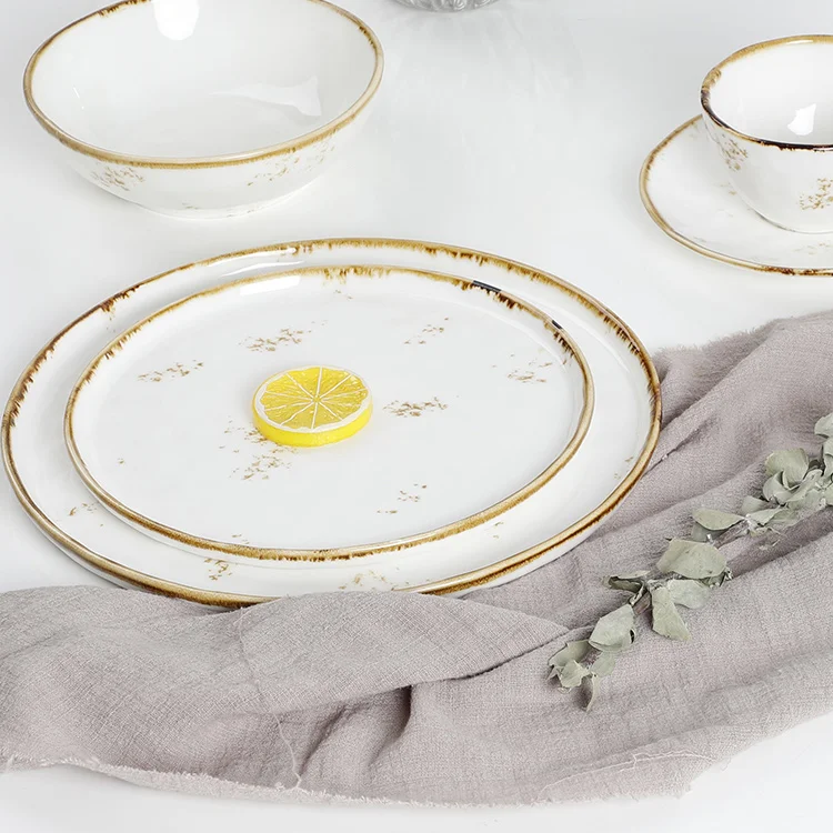 Microwave, Oven, and Dishwasher Safe, Scratch Resistant, Modern Rustic Dinnerware Ceramics Dinnerware Dinnerware Set