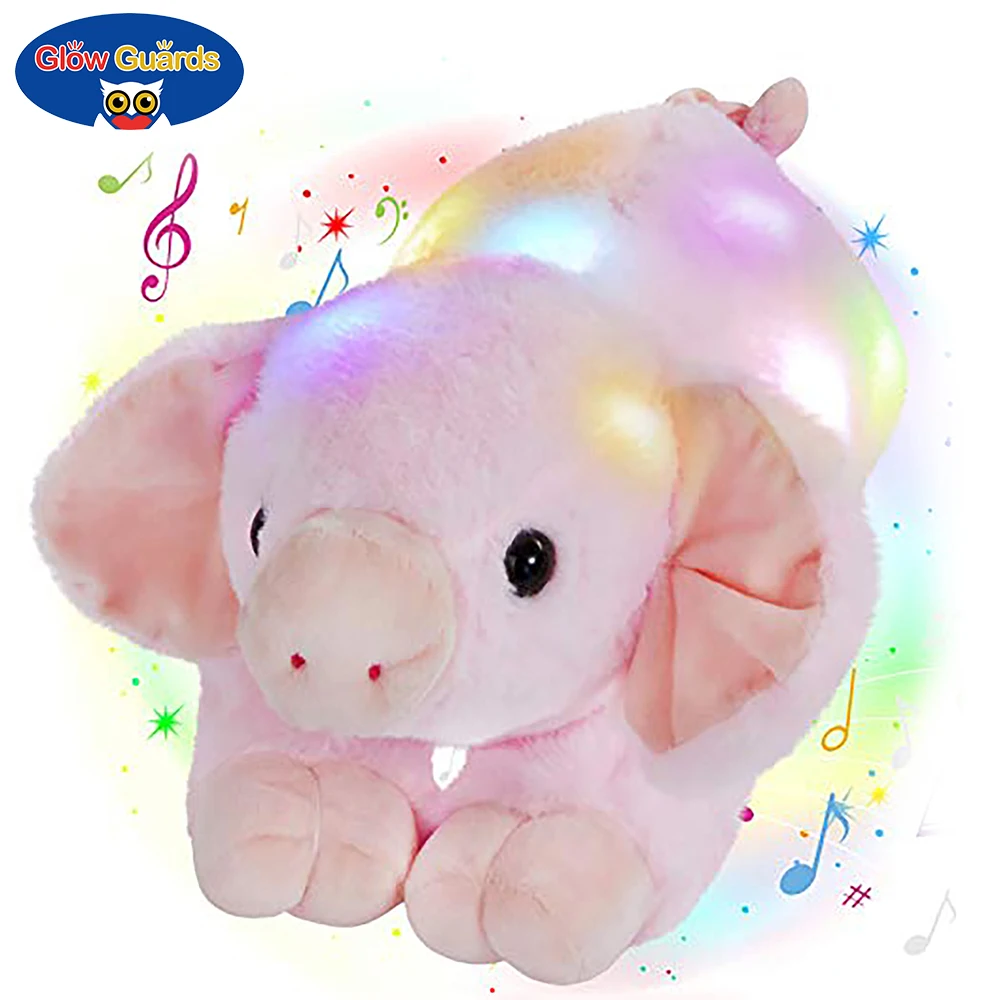 Glow Guards LED Light up Glowing Comfy Pig Pillow Stuffed Soft Plush Magical Colorful Lovely Hugging Farm Animal Toy Bedtime