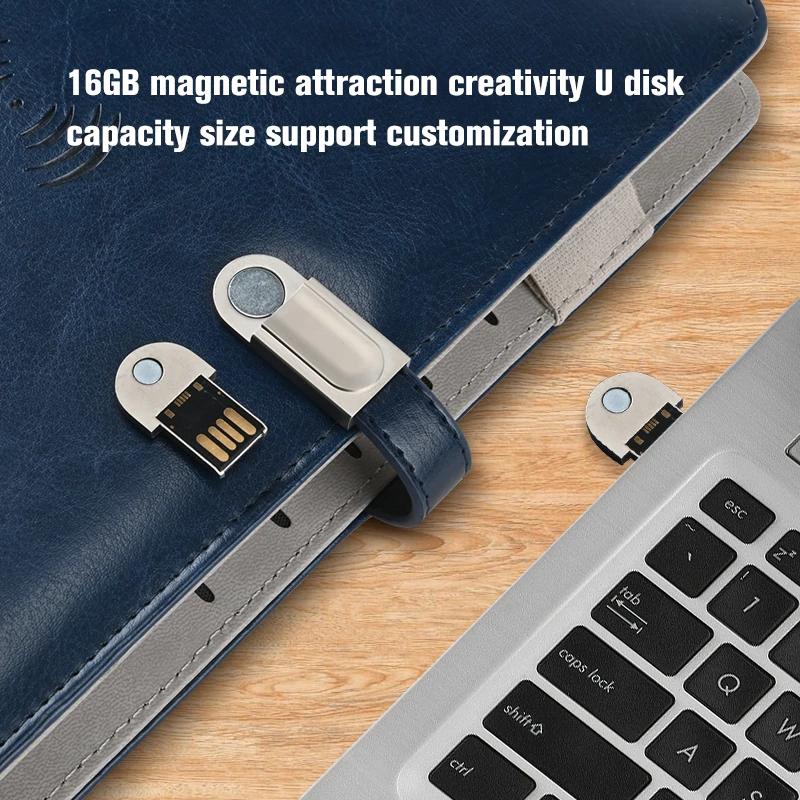 Brand A5 Quality Leather Notebook OEM Gift Set LCD Video Screen Jotter Diary Notebook Power Bank Charging Agenda Notepad