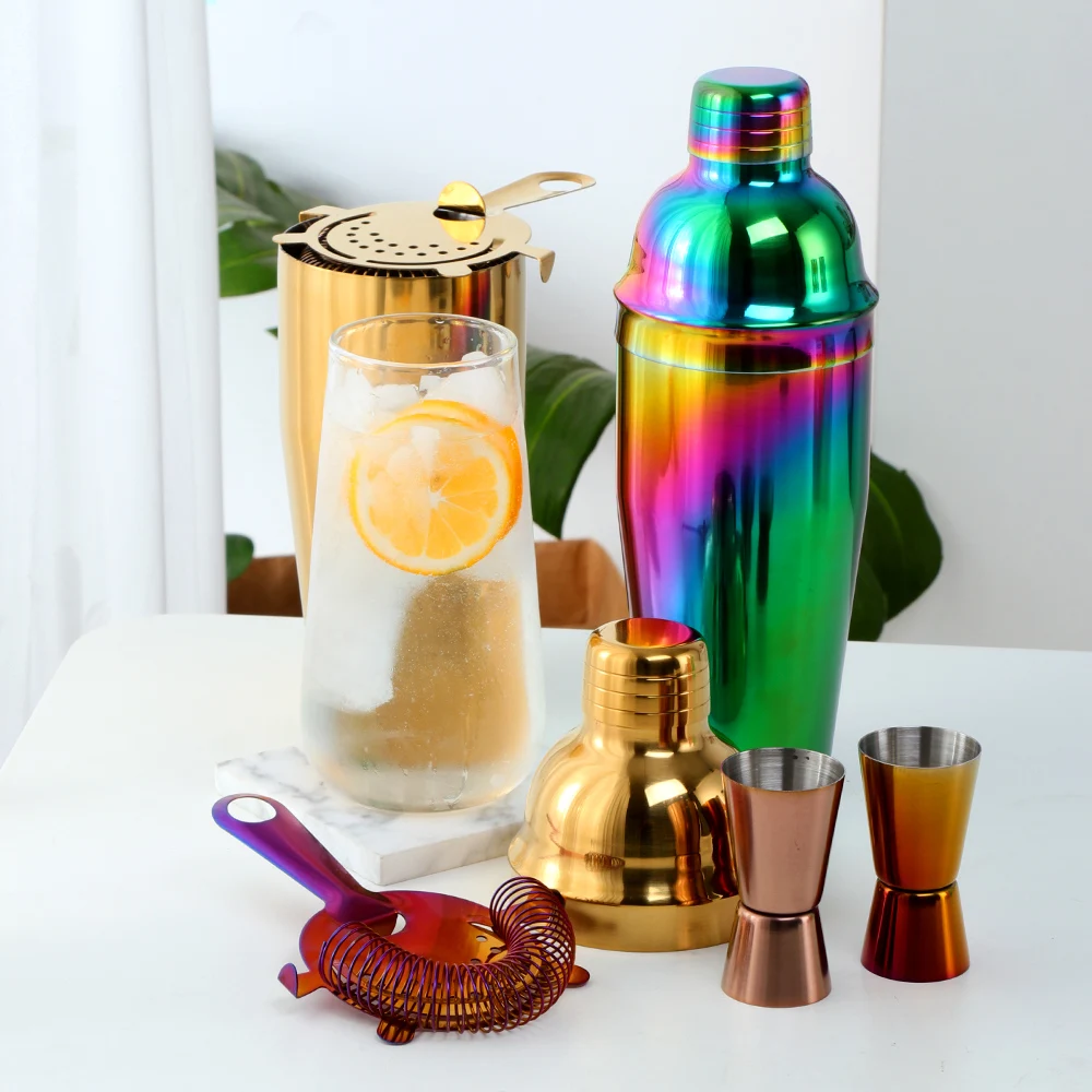Cocktail Shaker mixed Set Stainless Steel Bartender Barware Kit Kitchen Bar Tools with measuring cup& ice filter