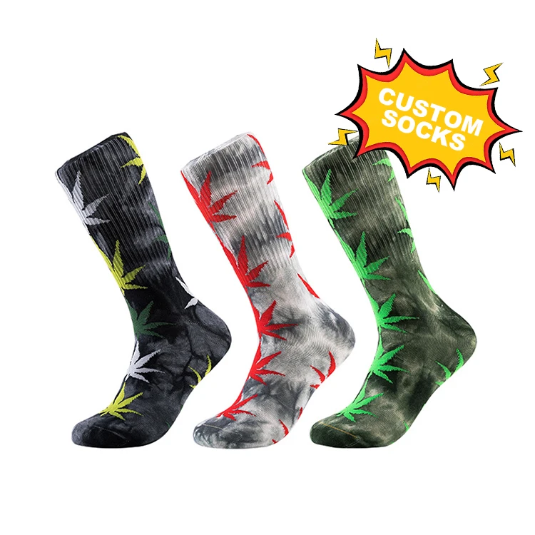 FY-II-0742 marjuanaed socks cheap weed socks leaves socks