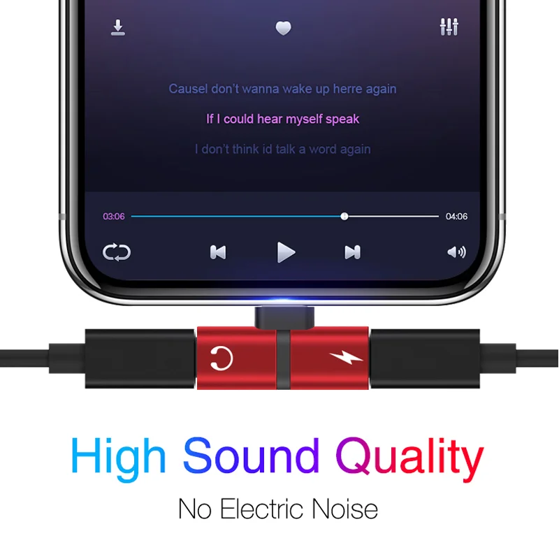 Hot sale Original  T shape splitter 2 in 1 3.5mm headphones aux adapter for iPhone support call and charging at the same time