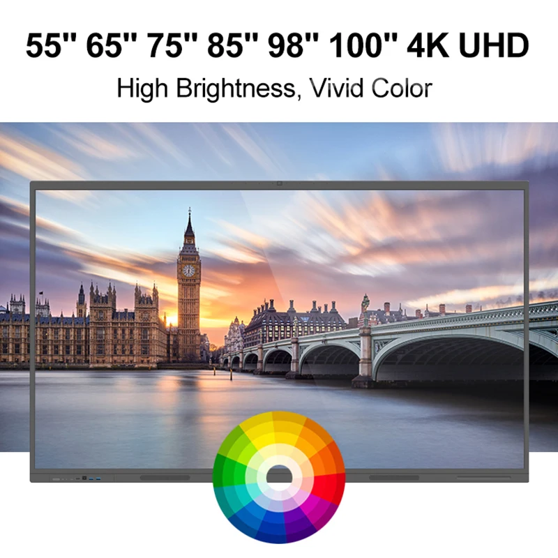65' Interactive Panel Electric Blackboard Whiteboard Class 4K Screen Touch Interactive Conference Writing Digital Smart Board