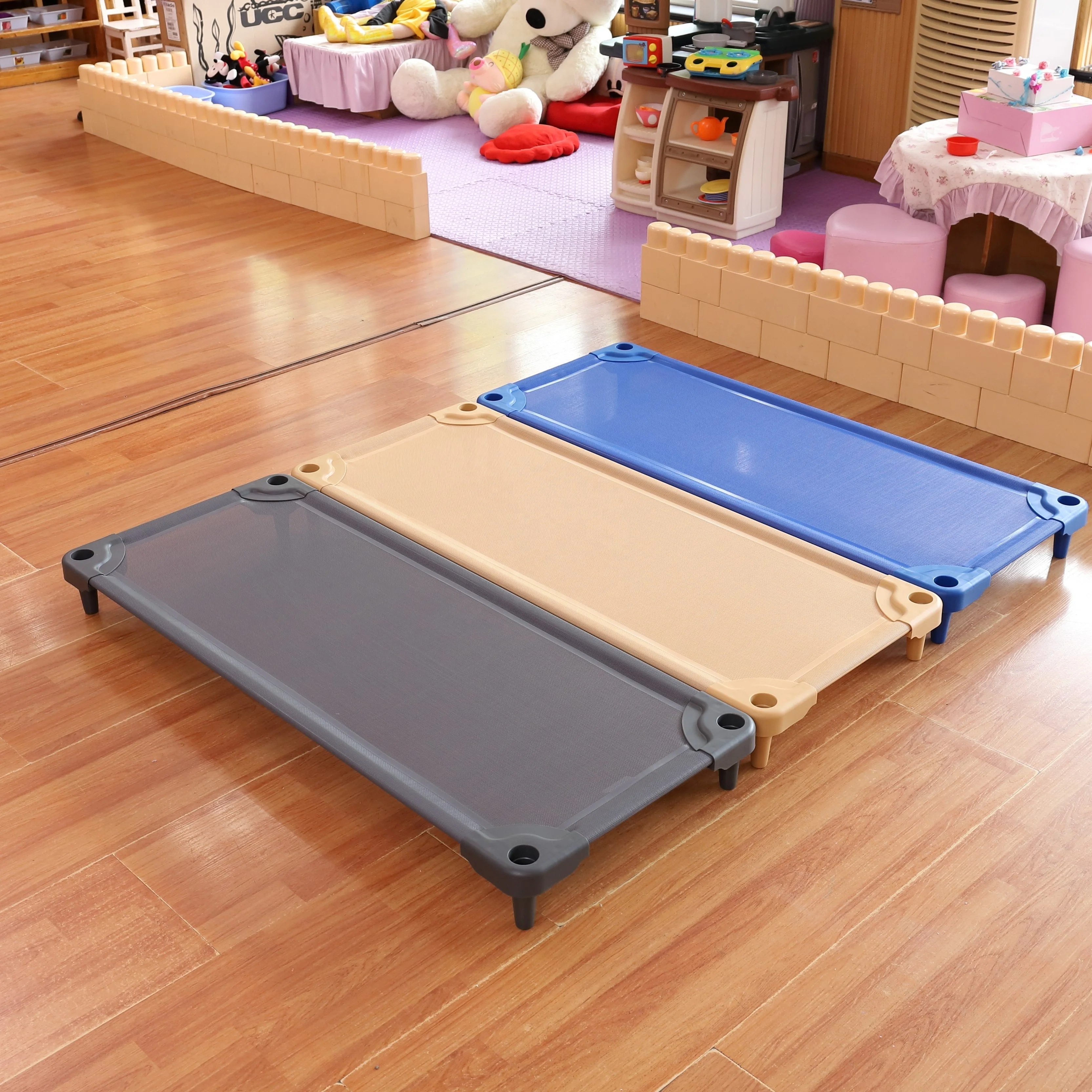 Children Bed For Kindergarten Injection Nursery Stackable Plastic Preschool Kids Modern Furniture