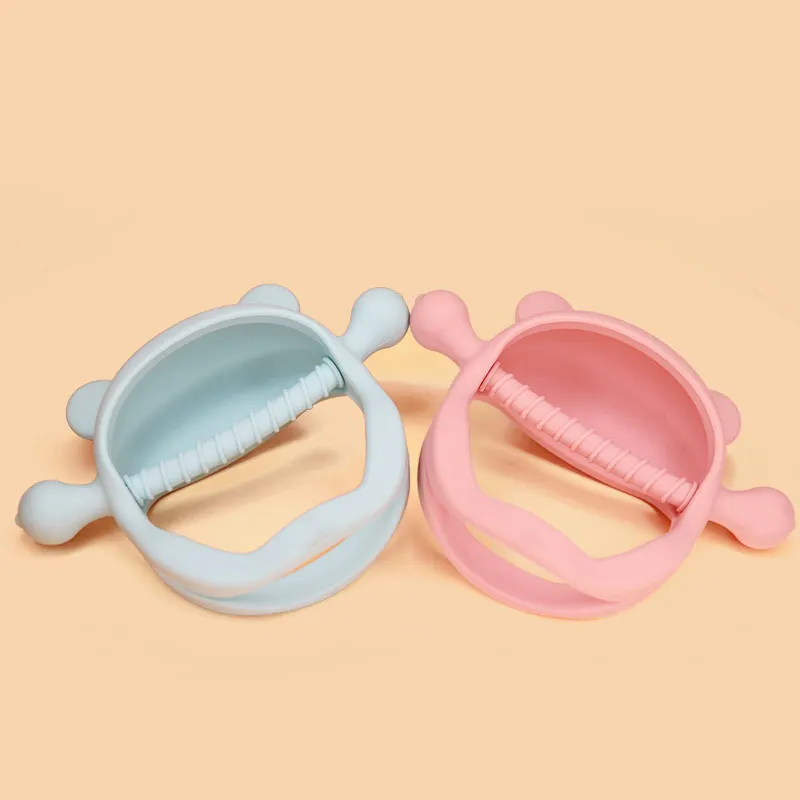 Silicone Baby Kids Toys Cute Bear Silicone Baby Gloves Teether