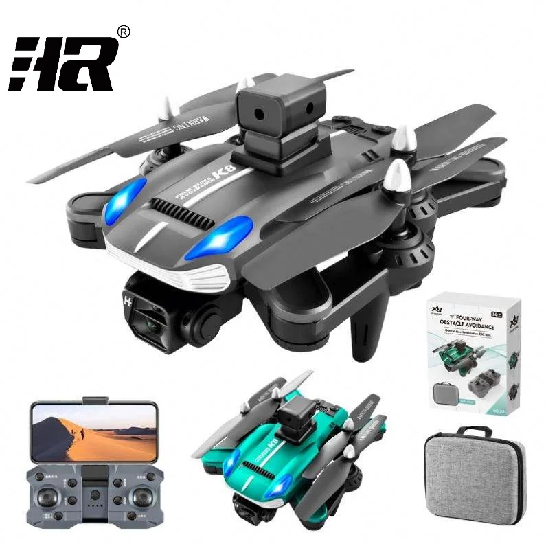 2022 Newest Drone K8 with 4K HD ESC Camera Obstacle Avoidance Optical Flow LED Lights Positioning Foldable Remote Control Drone