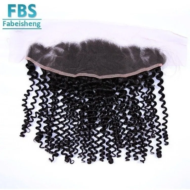 
FBS 2020 Transparent HD Lace Closure Virgin Brazilian Cuticle Aligned Human Hair With Baby Hair deep curly 
