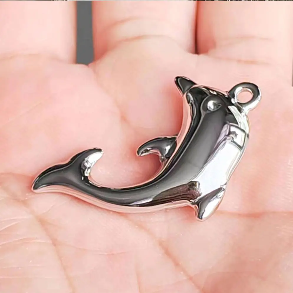 FANJIN Fashion Jewelry Wholesale Creative Gifts Dolphin Design Stainless Steel Pendant Exquisite Girls Necklace