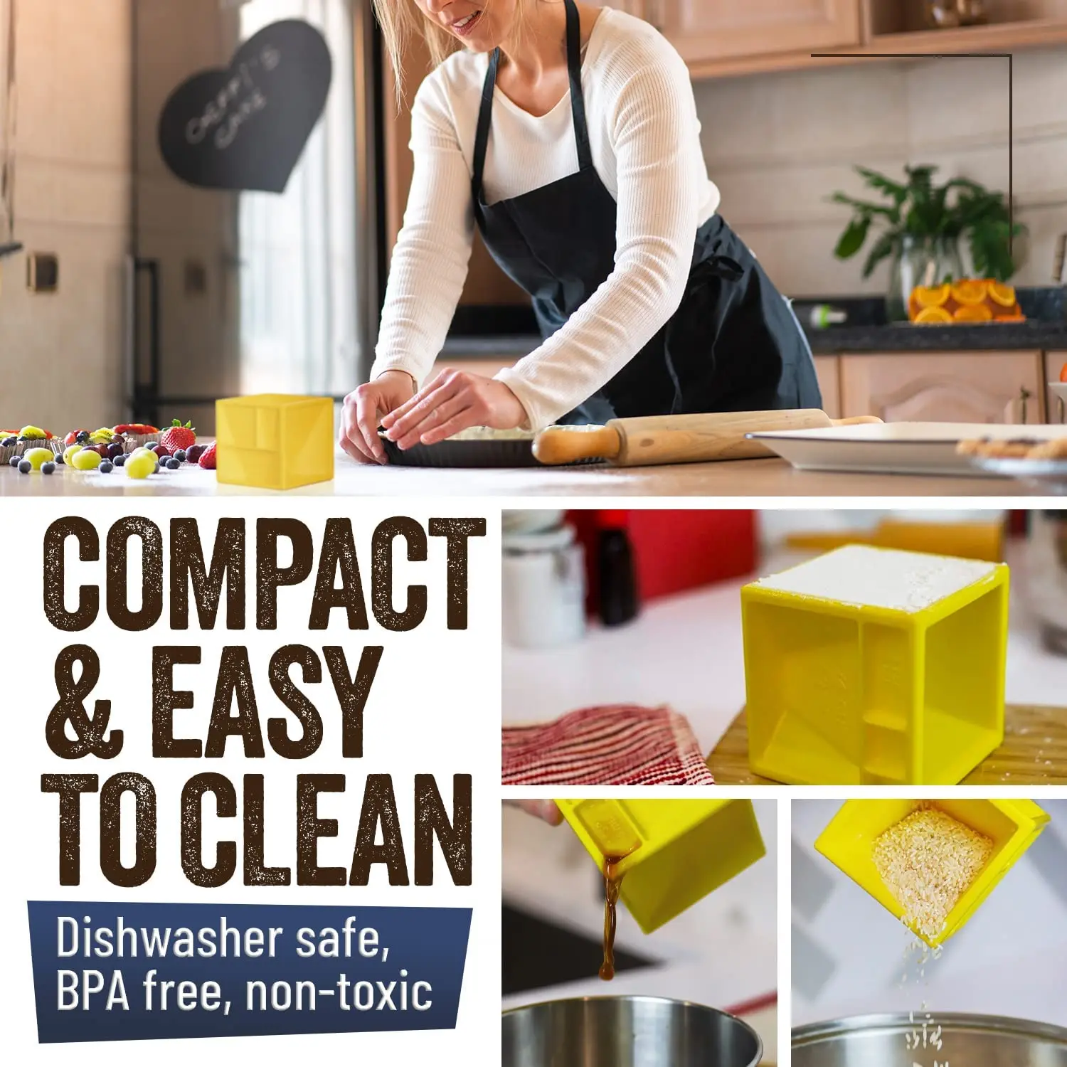 Multi Measuring Cube Cup for Cooking and Baking All in One Measuring Kitchen Device