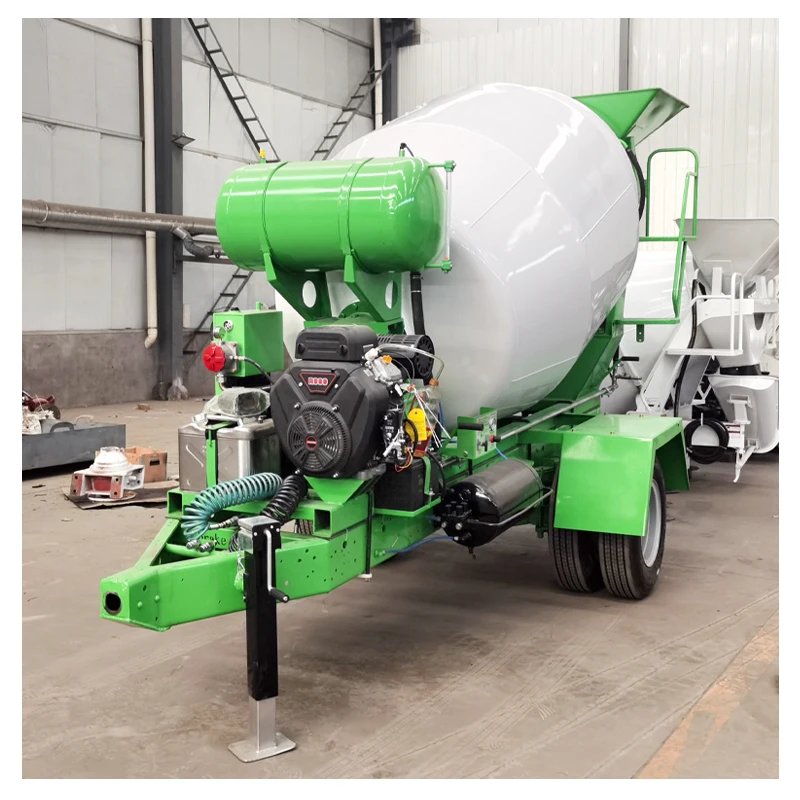 Mobile Concrete Mixer Tank Diesel Engine Bulk Cement Tanker Semi Trailer