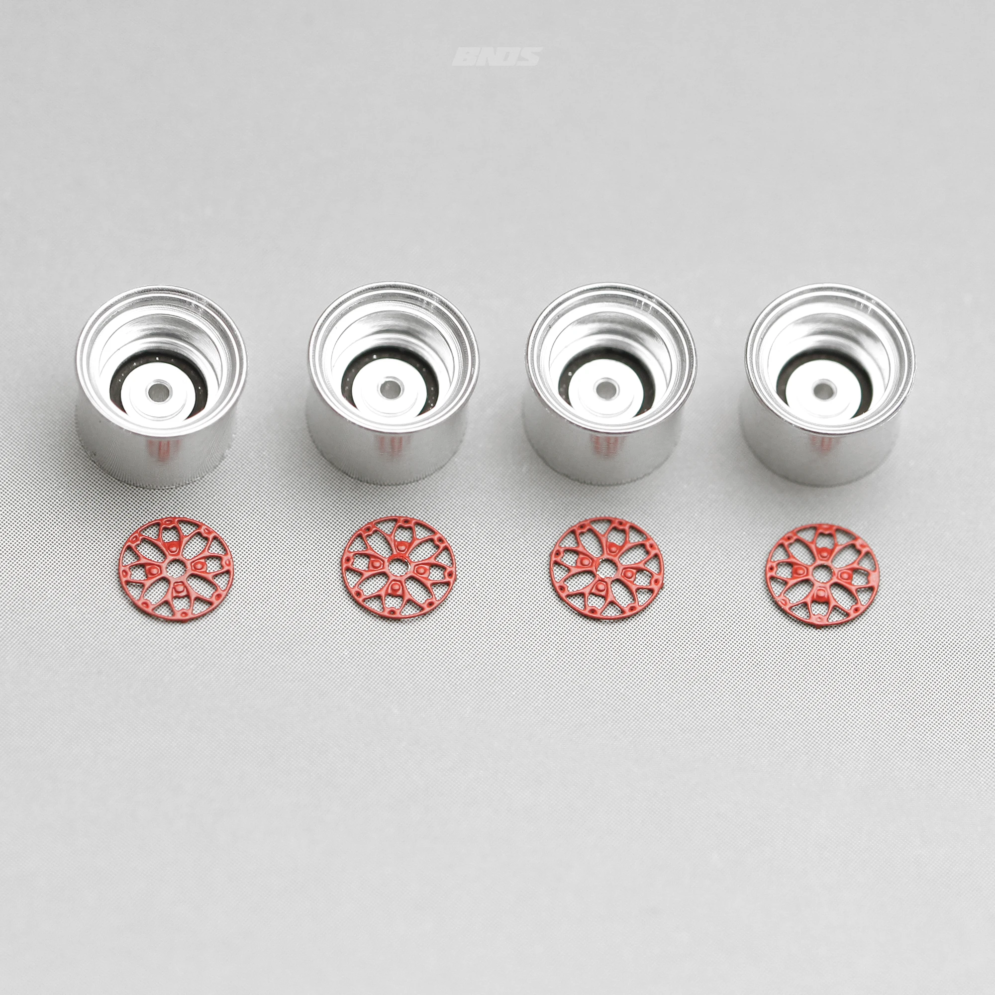 1/64 Alloy Wheels With Rubber Tires By BNDS Assembly Rims Modified Parts for Model Car Refitted VIP Style No.64053-64088