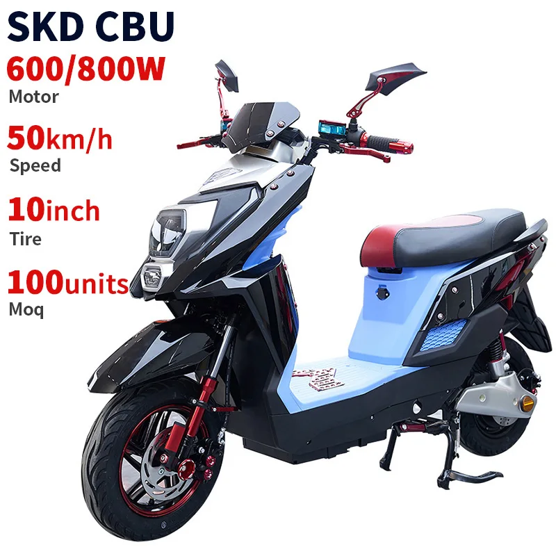CKD CBU 10inch customized electric motorcycle lithium battery 600W/800W 50km/h max speed odm electric moped factory