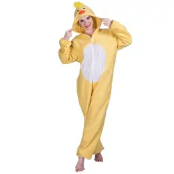 Cute women cosplay jumpsuits chick yellow mascot costumes for carnival evening Halloween fancy dress