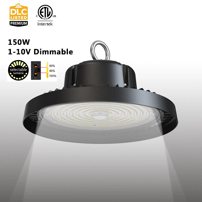 DLC ETL Approved LED High Bay Light 3 Wattage 3 CCT switch 120V-347V LED Warehouse Commercial & Industrial UFO High bay Light