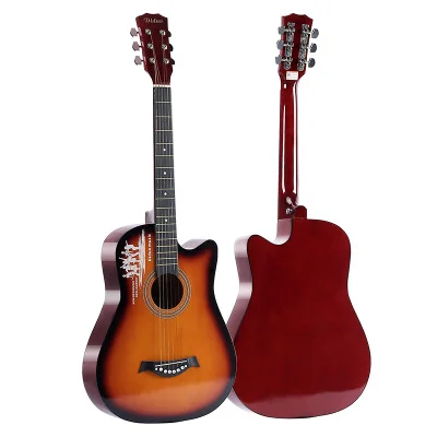 Wholesale new style 38 inch basswood folk guitar for beginner and kids Hot sale good quality plucked stringed instrument