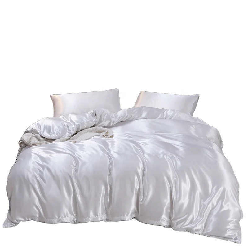 
Drop Shipping Customized Imitated Silk Non Woven Home Spa Hotel Bed Sheet Quilt Pillowcase Cover With Logo Label For Beauty 