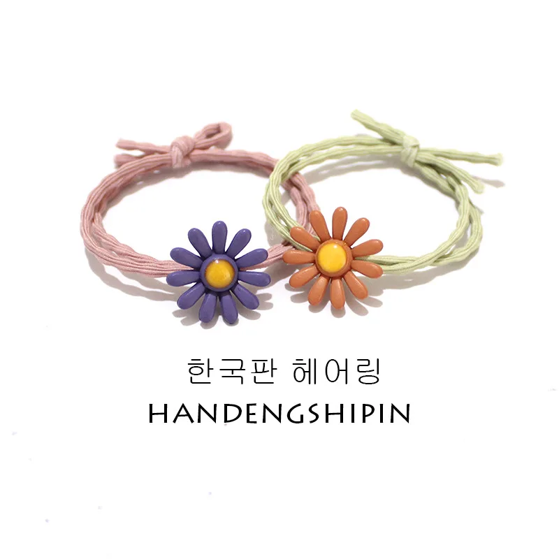 BELLEGIRL Korean style cute girls elastic hair bands factory flower Little Daisy wave knot cross hair bands hair ties