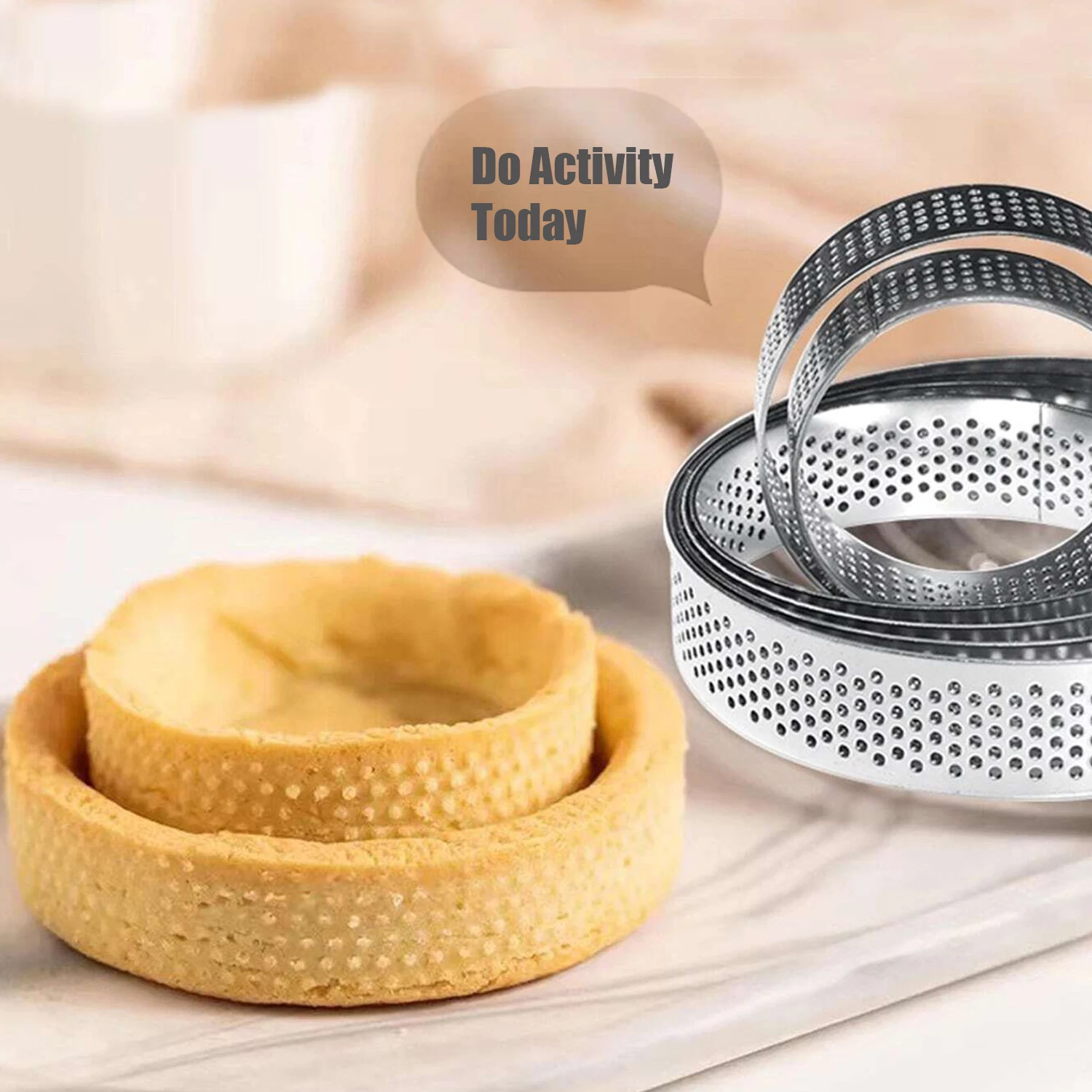 Stainless Steel Round Perforated Mousse Ring Mold With Hole Cake Ring French Mousse Cheesecake Tart Ring For Fruit Tarte Crust
