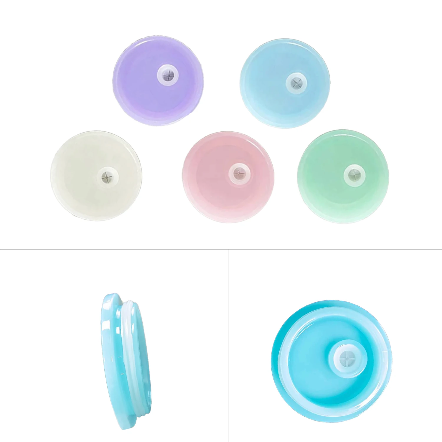 USA Warehouse 16oz Frosted Clear Beer Cups Sublimation Blanks Glass Can with Plastic 5 mixed color lids Bamboo Lid Plastic Straw