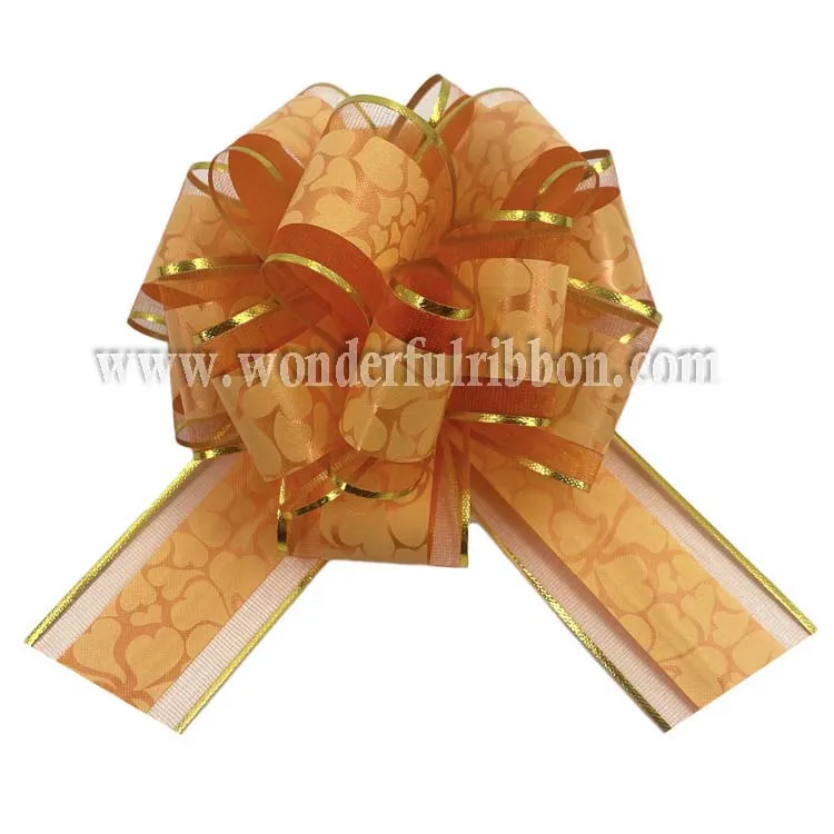 Diy Accessories Plastic Ribbon Pull Bow Flower Wrappers For Wedding Car Bows Red Birthday Decoration Gift Packing Printed Bow