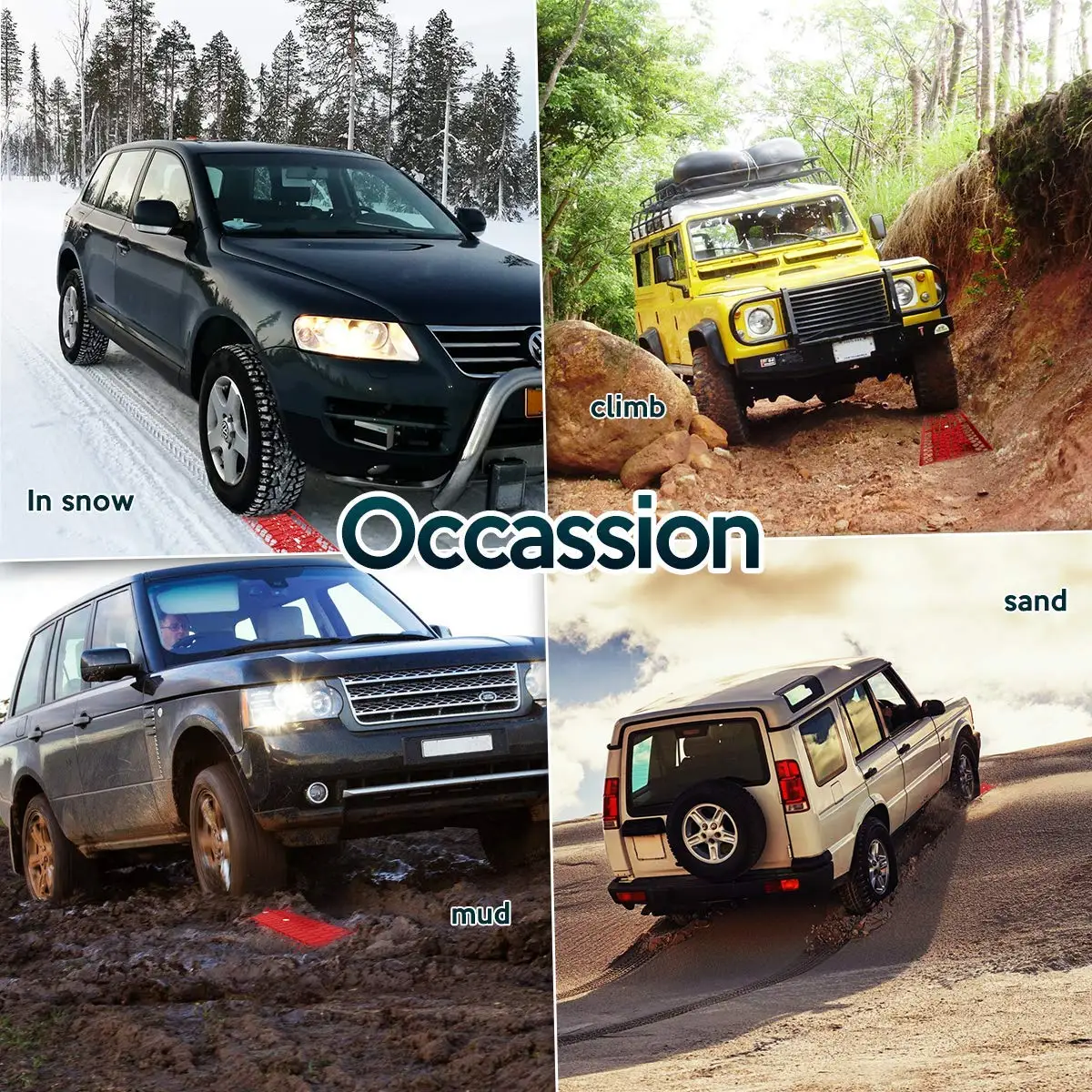 All-Weather Foldable Auto Tire Traction Mat Tire Grip Aid Car Escape Mat Ideal Car Unstuck sand tracks recovery