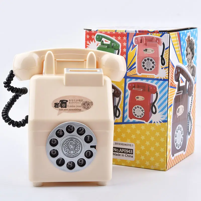 Popular products Creative Antique Phone Piggy Bank Telephone Money Saving Box  Decorations Photography Props For Children Gift