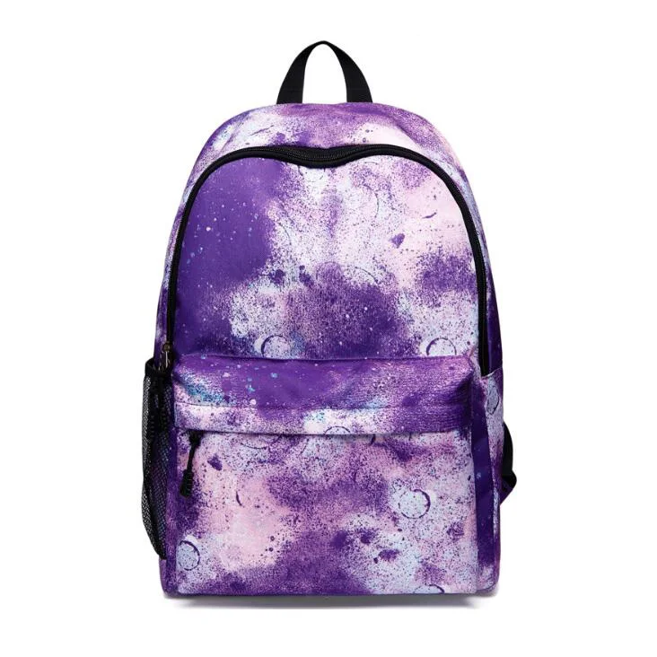 Durable 600D Oxford Polyester Laptop School Book Bag Galaxy Night Visible Custom Branded Logo Luminous Backpack
