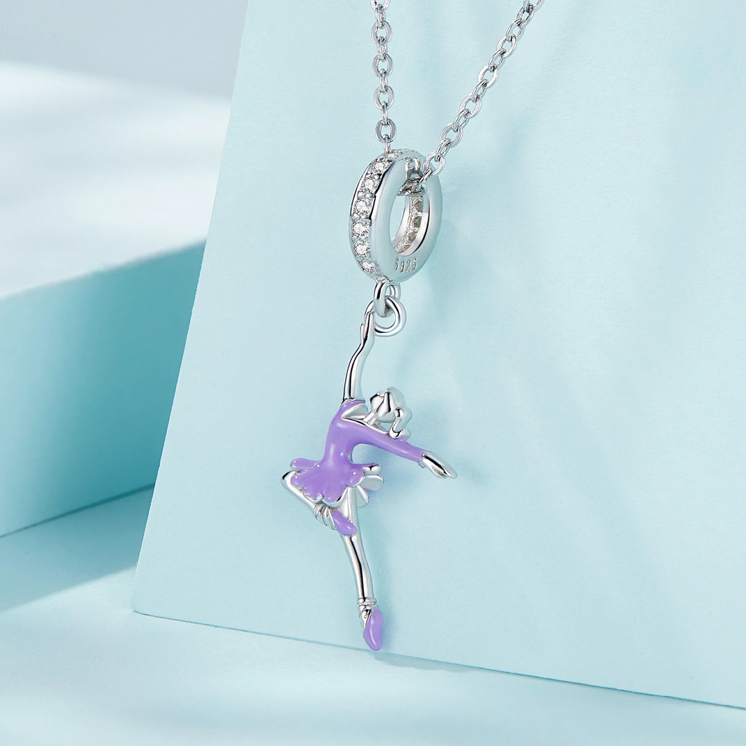 New ballerina girl hanging beads sunshine mini cartoon s925 silver beaded accessories SCC2394