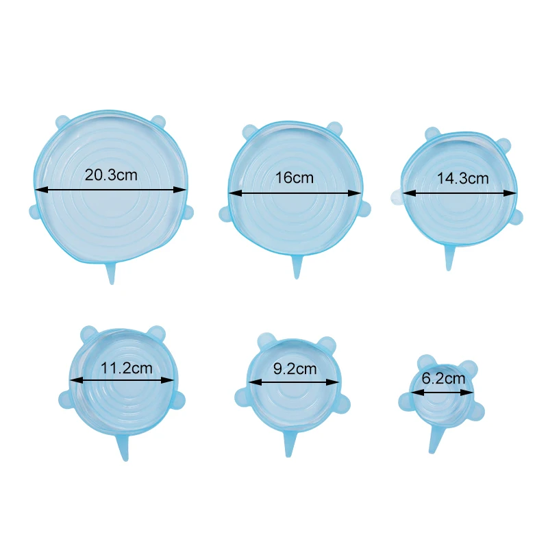 GreenEarth Pilfer-Proof Round Food Bowl Container Cover Flexible Silicone Elastic Shrink Lids for Cups Bottles Shape Packaging