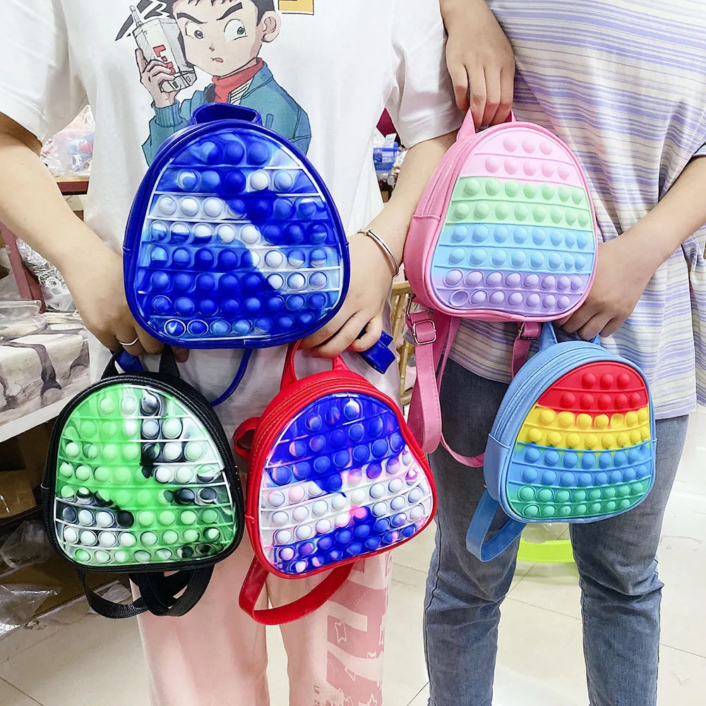 Amazon Pop It Bag Backpack Toddler Push Bubble Toys Children Kids pop it School Bag Cute Fidget toys