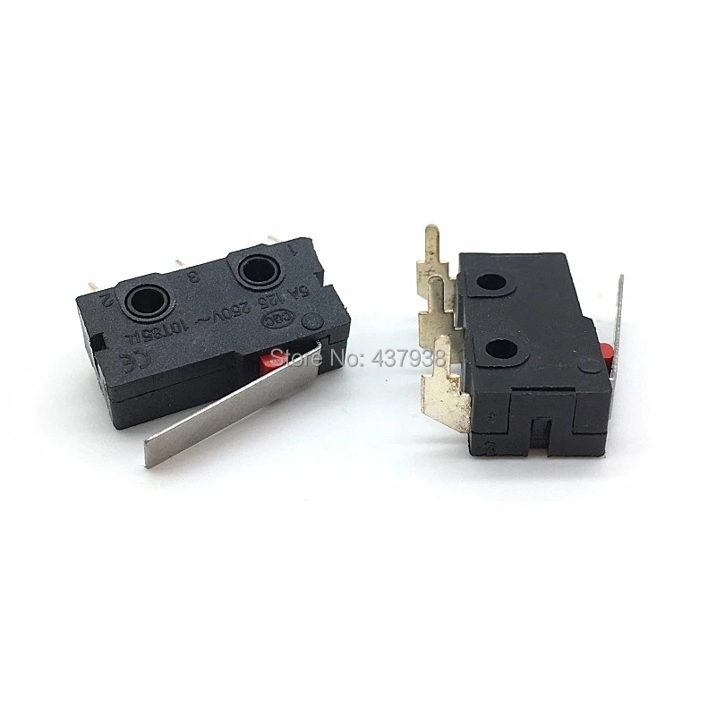 Limited Switch 3 Pin Right Angle NO NC 5A 250VAC Micro Switch KW12 With Lever 16MM