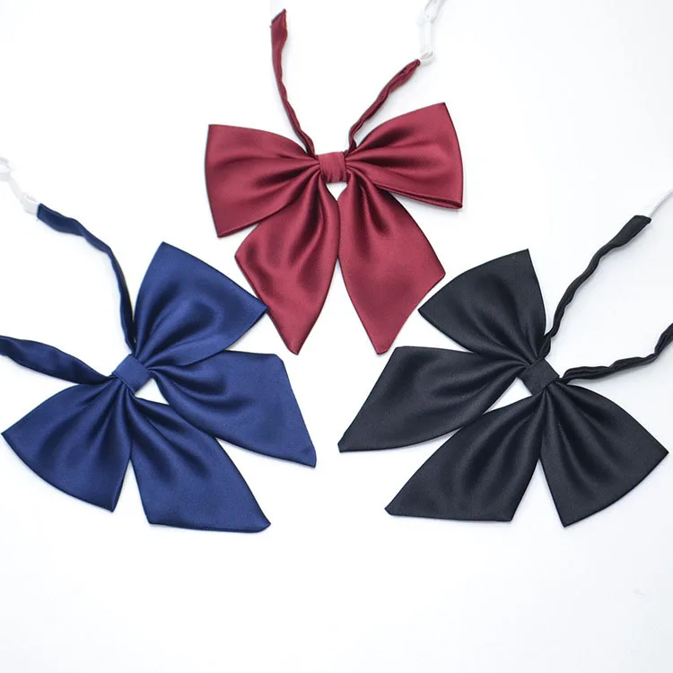 Factory Sell Solid Color Bowtie Casual Bow Tie for Women Uniform Collar Female Bowknot Adult Ties Cravats Girls Bowties