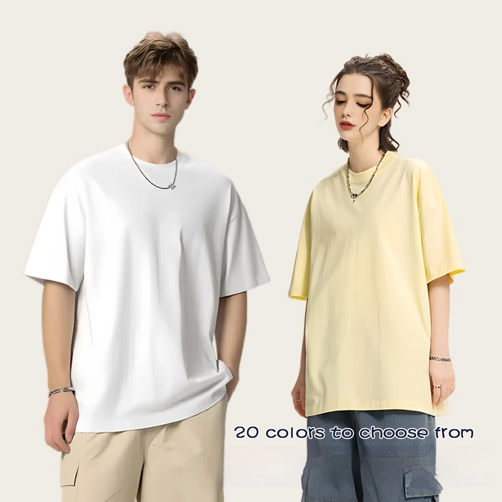 Custom T Shirt 230 GSM T-Shirt Loose Fitting Casual O Neck Tee Sweat Anti-Pilling Short Sleeves T Shirt