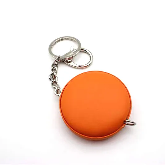 Wholesale Custom Printed Logo Tape Measure Leather Retractable Small Mini Tape Measure Keychain for Promotional Gift