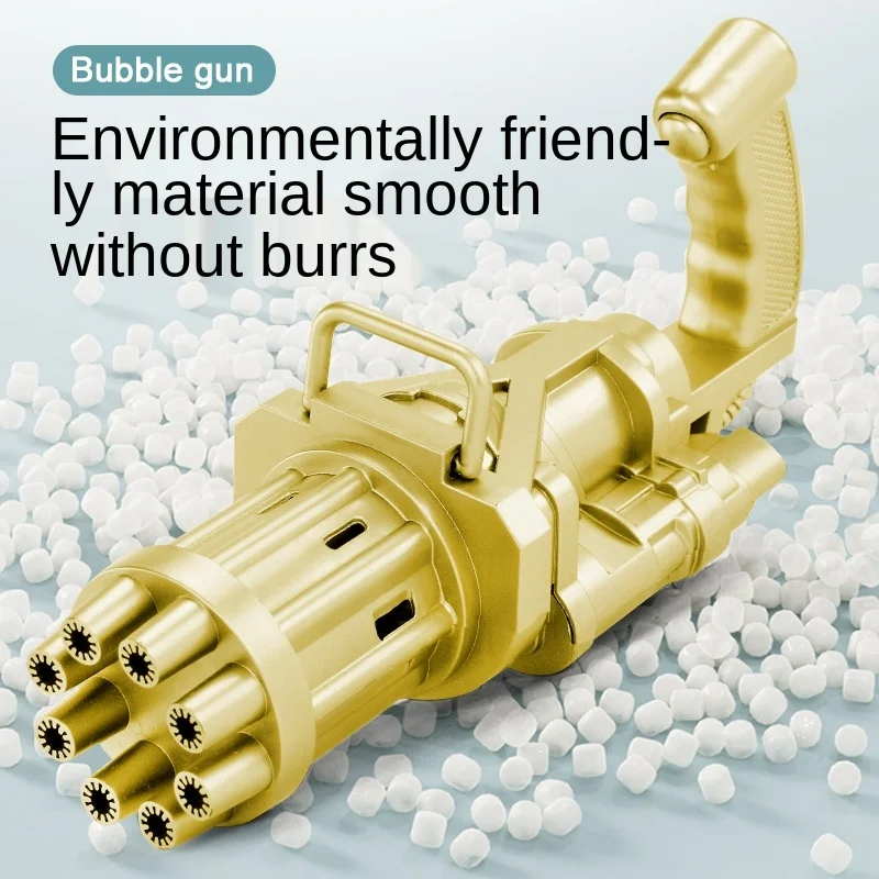 
Bubble machine web celebrity with a hand-held electric gold edition Gatling porous bubble gun children toys wholesale 