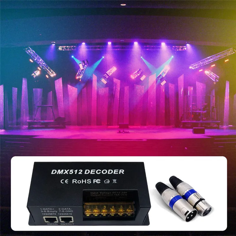 4 канала DMX декодер RGBW PWM DMX512 диммер драйвер Светодиодная лента с usb-питанием контроллер входное напряжение 12V-24V DC