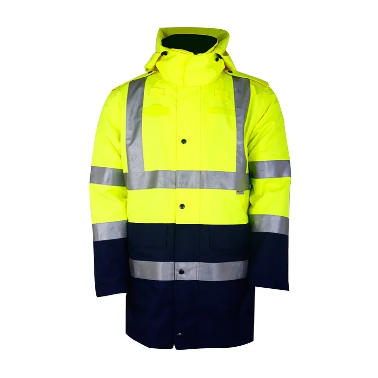 Hot sell public traffic control construction workwear waterproof reflective rainwear safety jacket for workplace safety