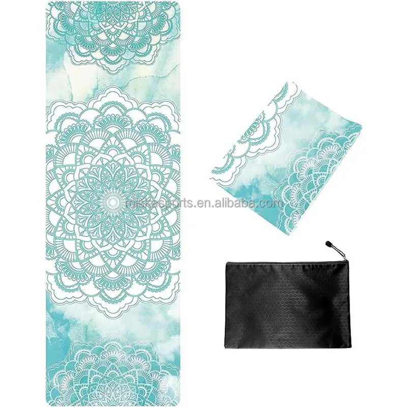 non slip eco friendly 2 person uk floral small circle fold industry wholesale price rubber suede round yoga mat