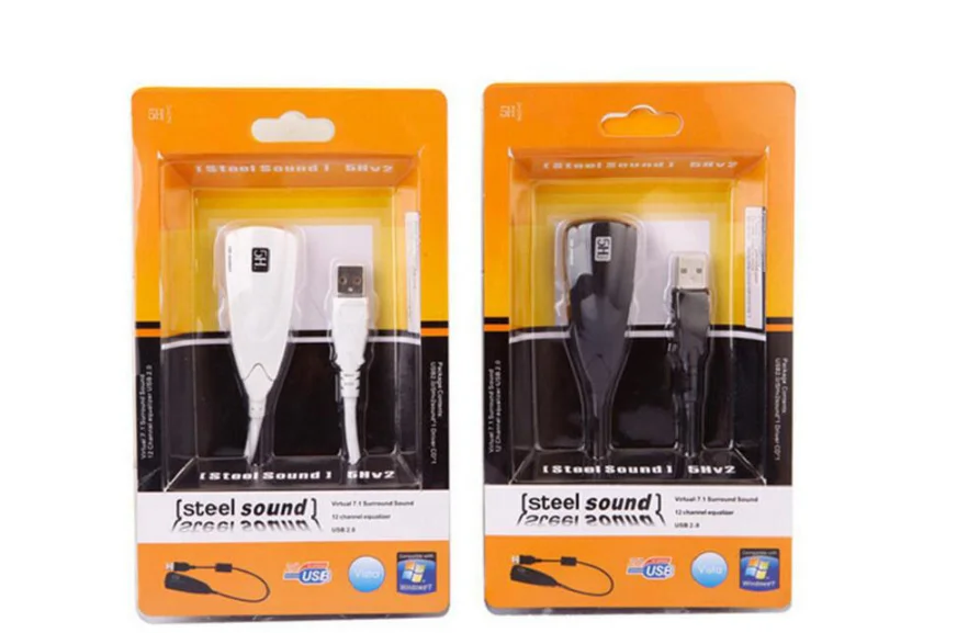 Внешняя звуковая карта USB 7 1 адаптер 5HV2 к 3D CH антимагнитный звук гарнитура микрофон разъем 3 5 мм для ноутбука