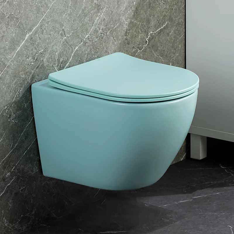 SIMILAR Rimless Green Chaozhou Wall Hung Decorated Toilet