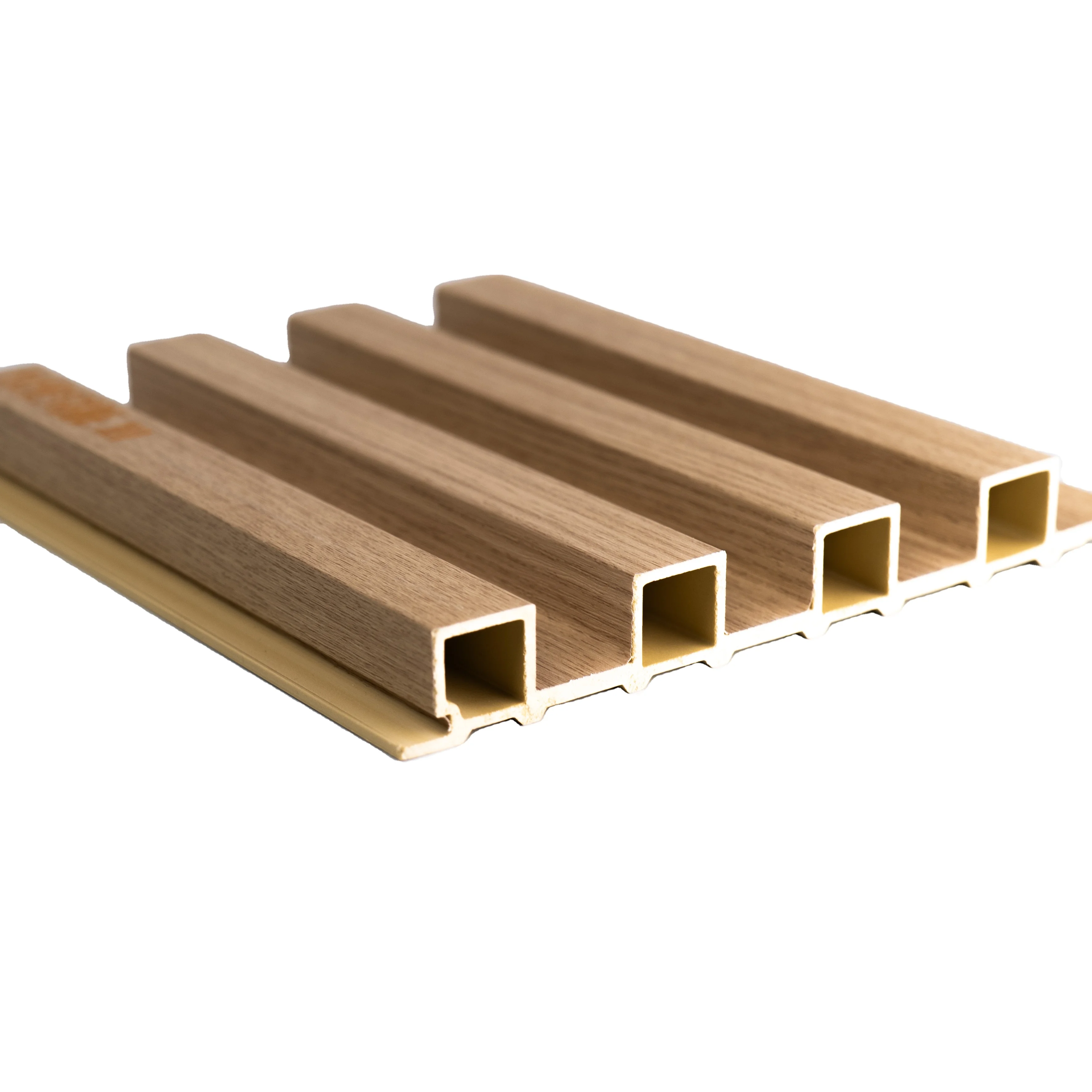 Factory Indoor Decor Wood Plastic Composite PVC Coating Cladding Fluted Wall Board WPC Interior Wall Panel