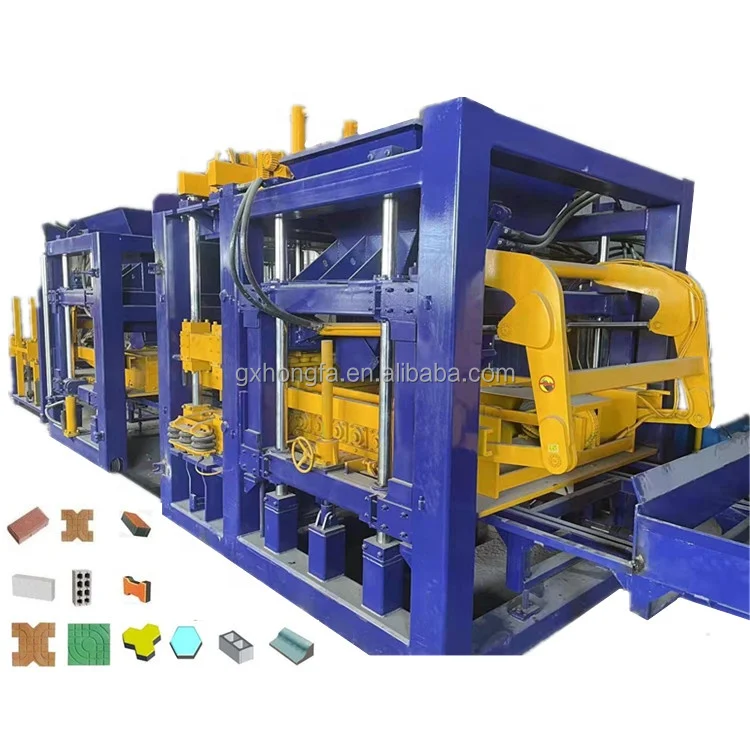 High Quality Concrete Hollow Block Machine Automatic Machine Make Solid Cement Brick Interlocking Paving Brick Tile Factory