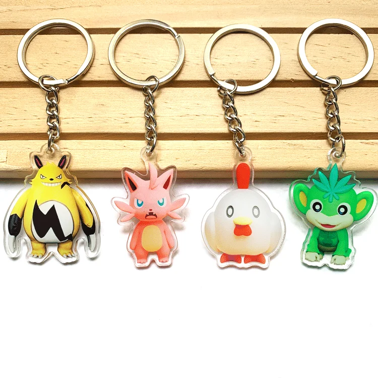 Wholesale Customized Print Plastic Kawaii Palworld Designs Metal Keyring Acrylic Keychains for Gifts